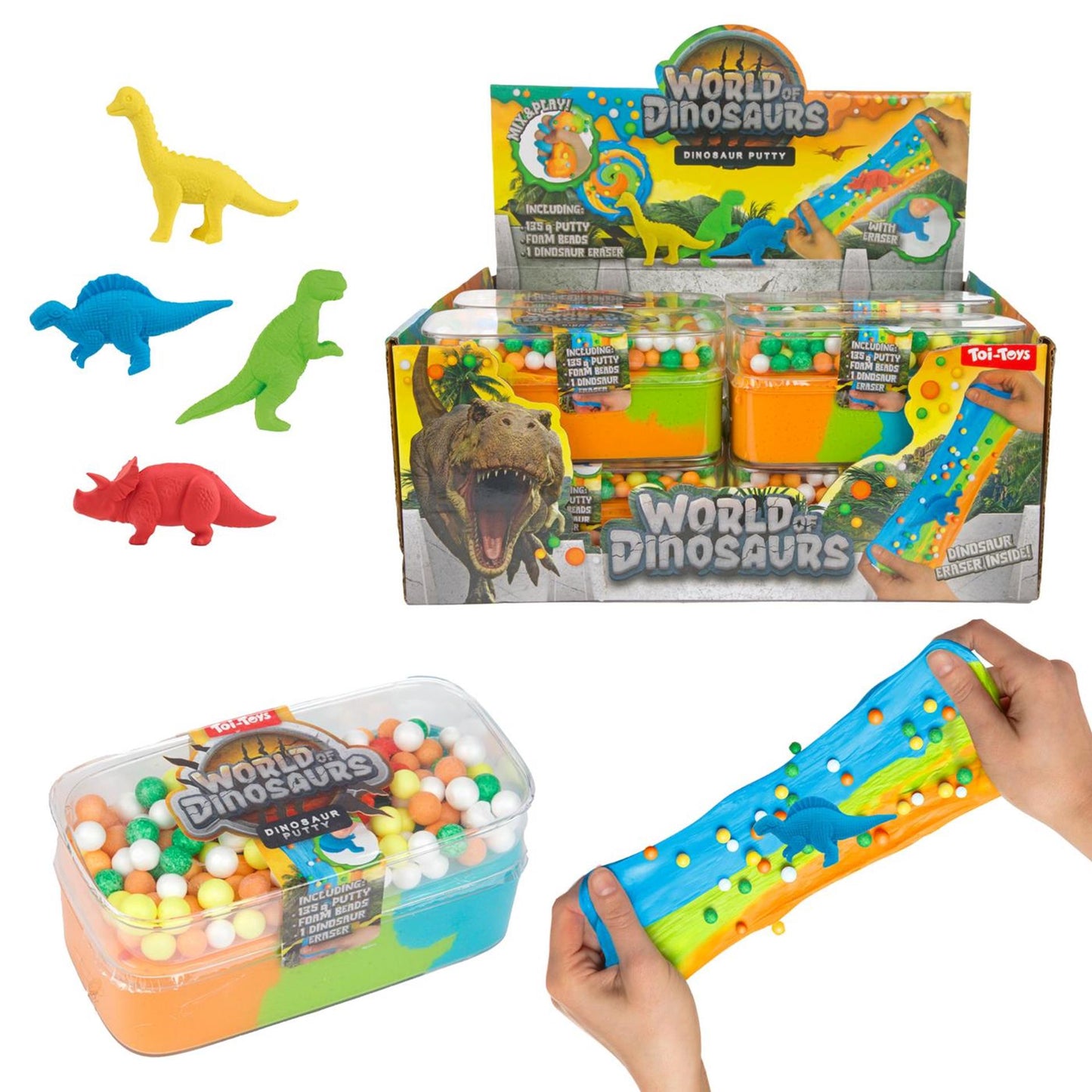 Toi-toys World of Dinosaur Puffer Slime - 135gr.