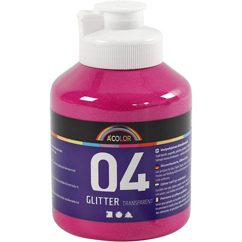 Creativ Company acrílico Pintura brillo para niños rosa, 500 ml