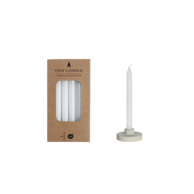 Ideas 4 seasons candles h14cmxø1.2cm white set of 12 pieces