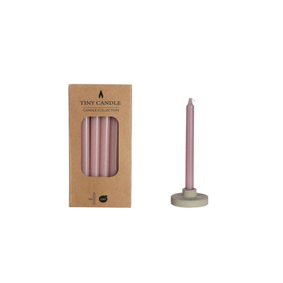 Ideas 4 seasons candles h14cmxø1.2cm mauve set of 12
