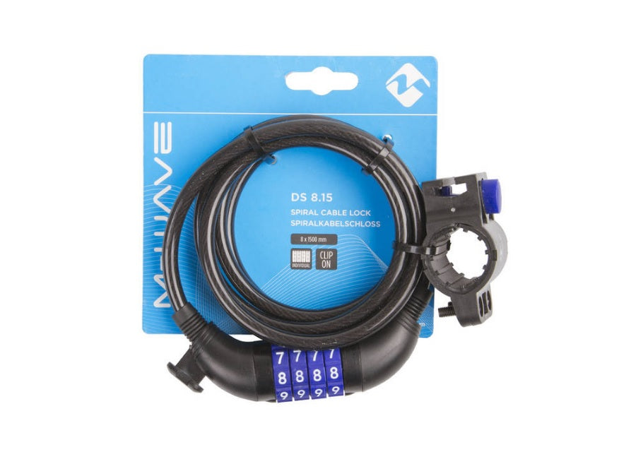 M-wave ds 8.15 spiraalkabelslot kabelslot met cijfercode 1500x8mm
