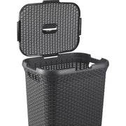 Curver Curver Style Wicker Look Laundry Basket 60L Antracite - afbeelding 2