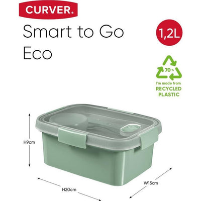 Curver Curver to Go Lunchbox 1.2L + Set di posate + Sauscup