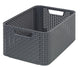 Cesta de almacenamiento de estilo Curver tamaño M 18 L anthracita