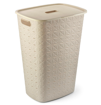 Curver Softex laundry basket with lid 56l chalk white