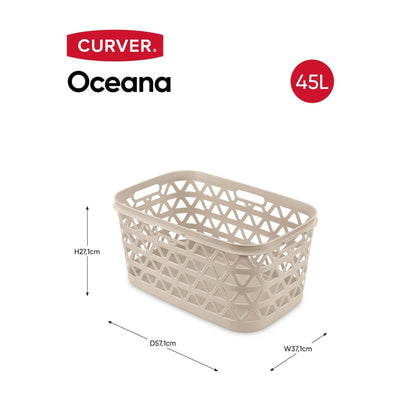Cesto portabiancheria Curver oceana 45l 57x37x27cm