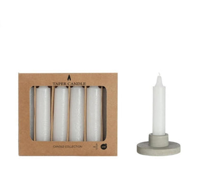 Ideas 4 seasons taper candle white set of 6 ø2.15cmx11cm