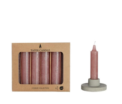 Ideas 4 seasons taper candle mauve set a 6 ø2.15x11cm