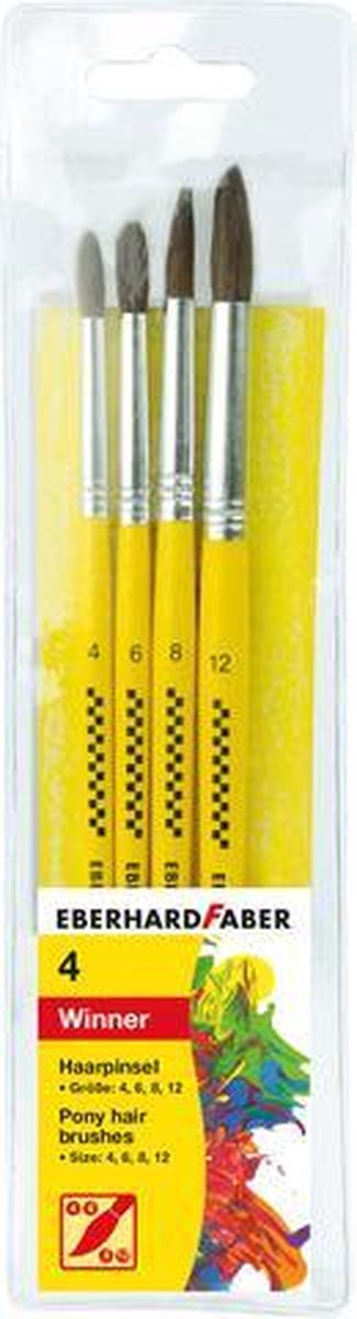 Set pennelli Eberhard faber - vincitore - 4 pezzi - pelo pony - 4-6-8-12 - ef-579922