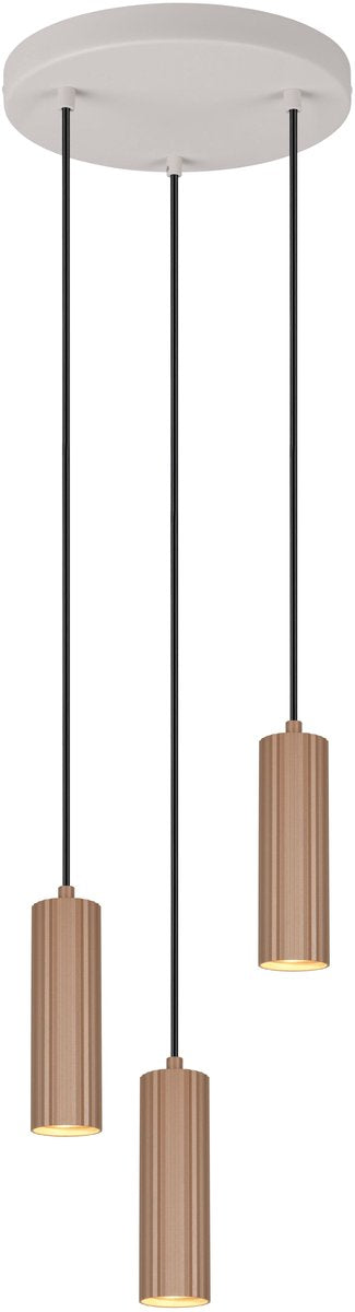 Trio soka - lampada a sospensione - moka - escl. 3x gu10 5 w - montaggio a soffitto - regolabile in altezza