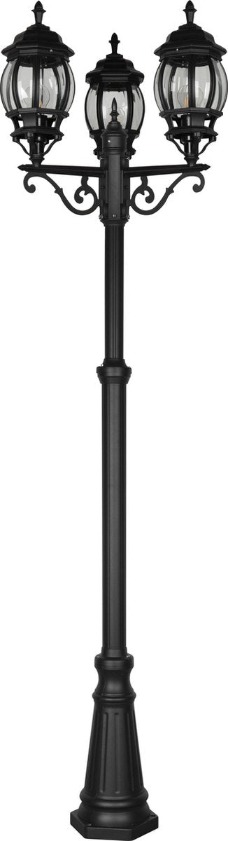 Trio elvo - iluminación de poste - negro mate - excl. 3x e27 4w - iluminación exterior - ip23