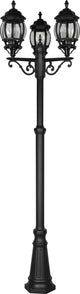 Trio elvo - iluminación de poste - negro mate - excl. 3x e27 4w - iluminación exterior - ip23