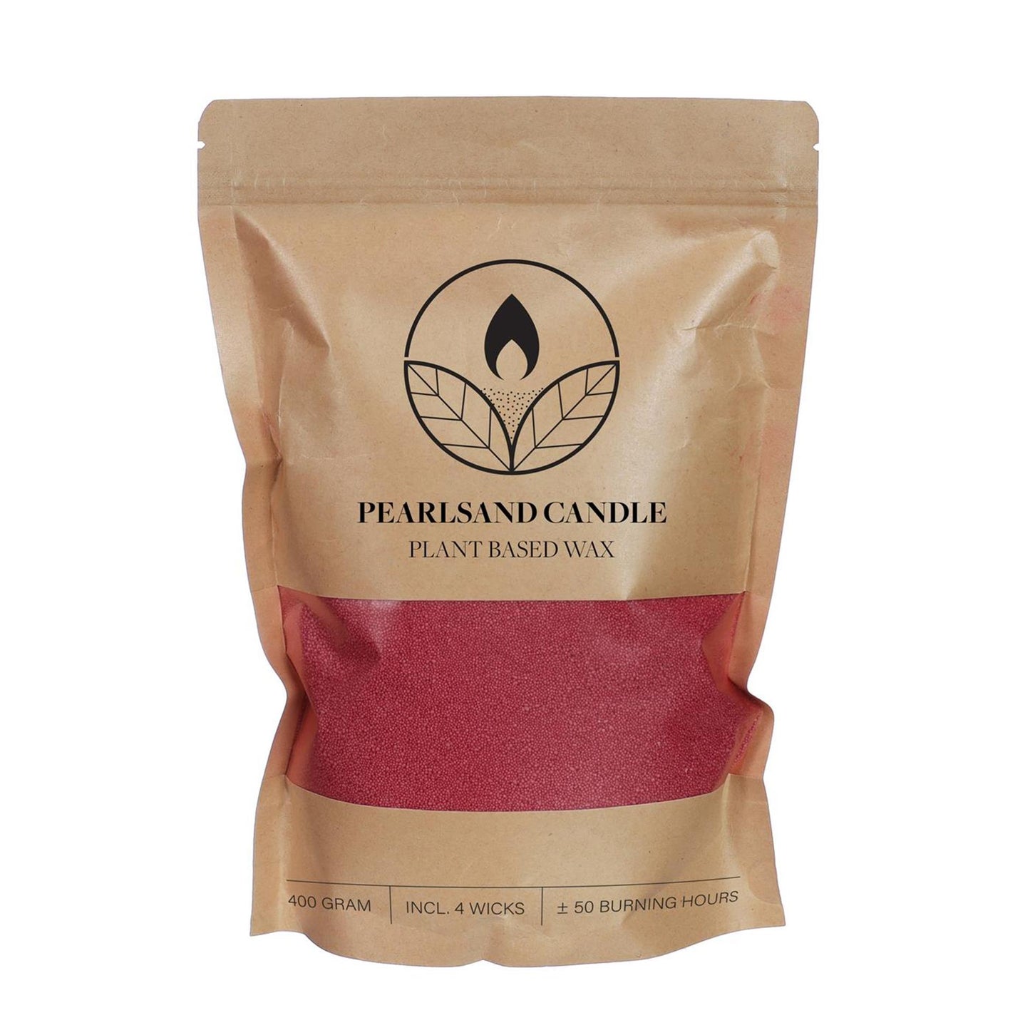 Ideas 4 stagioni candela perle sabbiae candela 400gr rosso