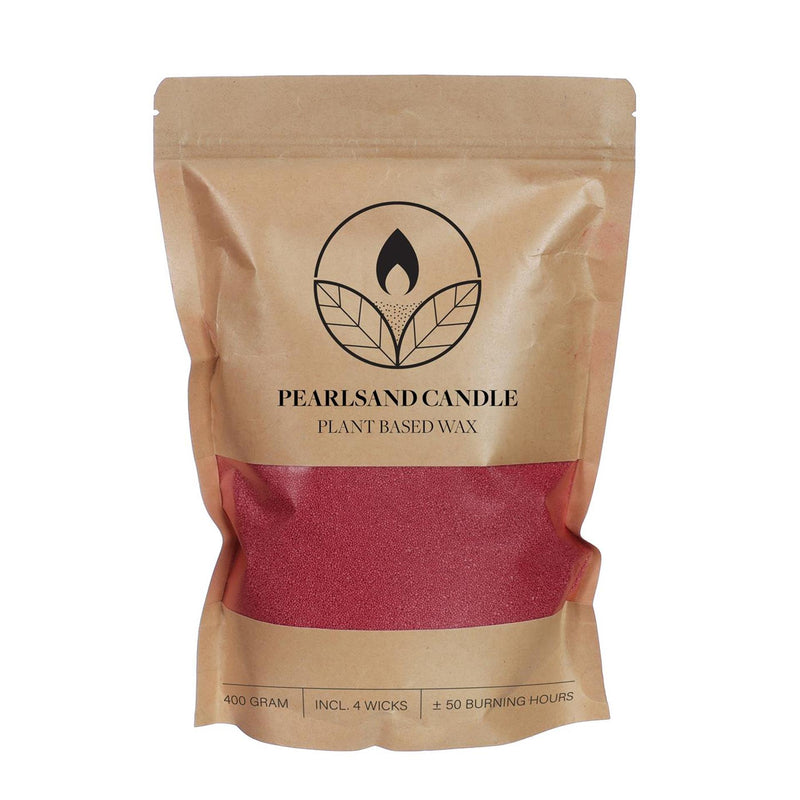 Ideas 4 stagioni candela perle sabbiae candela 400gr rosso