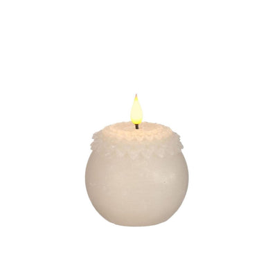 Ideas 4 seasons led kaars wax bloem parel crã¨me ø9xh12cm
