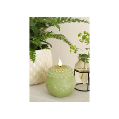 Ideas 4 seasons led kaars wax bloem parel groen ø9xh12cm