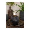 Ideas 4 estaciones vela led cera flor perla negro ø9xh12cm
