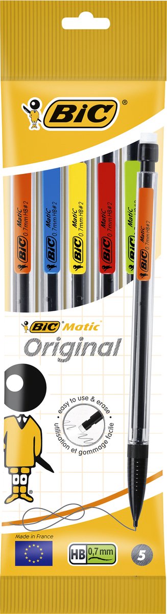 Portamine Bic - 5 pezzi - hb - 0,7 mm