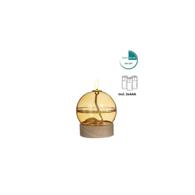 Ideas Lámpara de aceite LED 4 estaciones ocre con temporizador ø10xh13,5cm