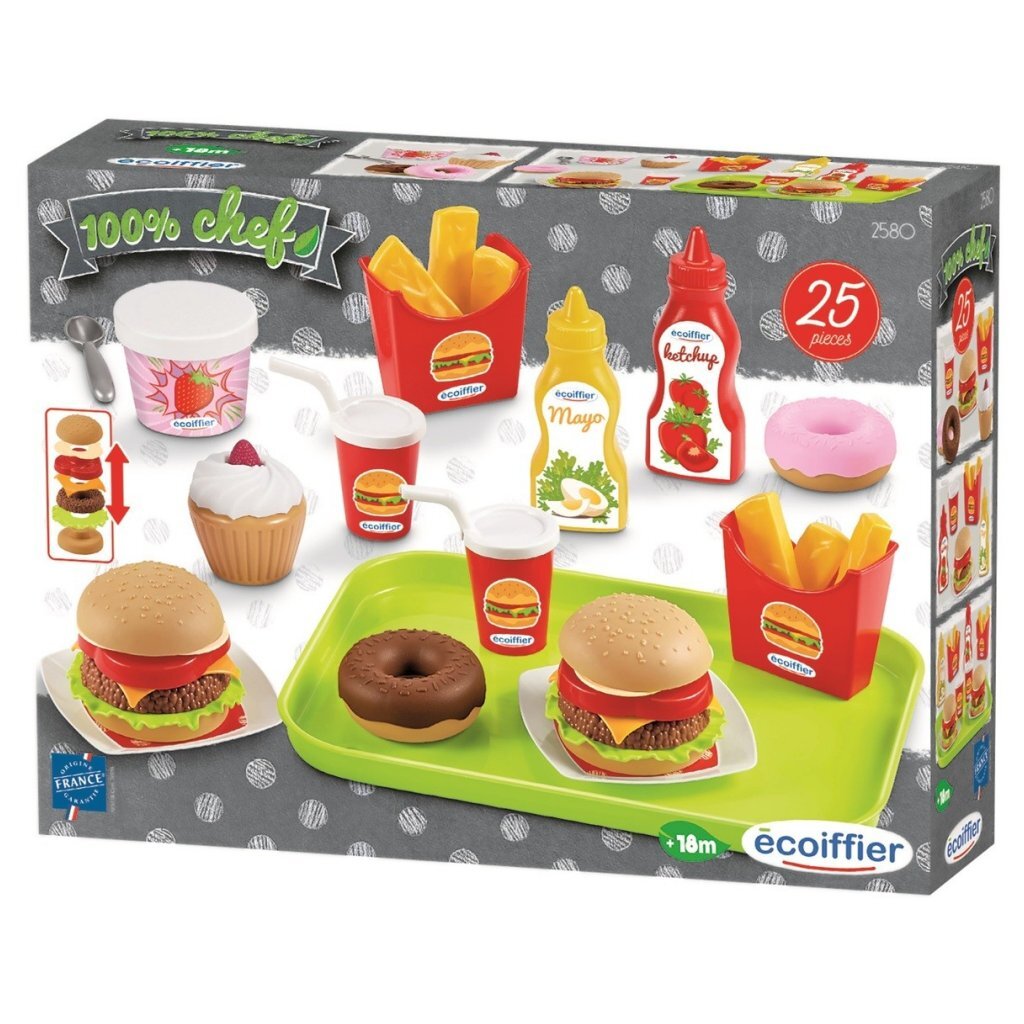Set de comida y bocadillos más ecológicos + bandeja de 25 piezas