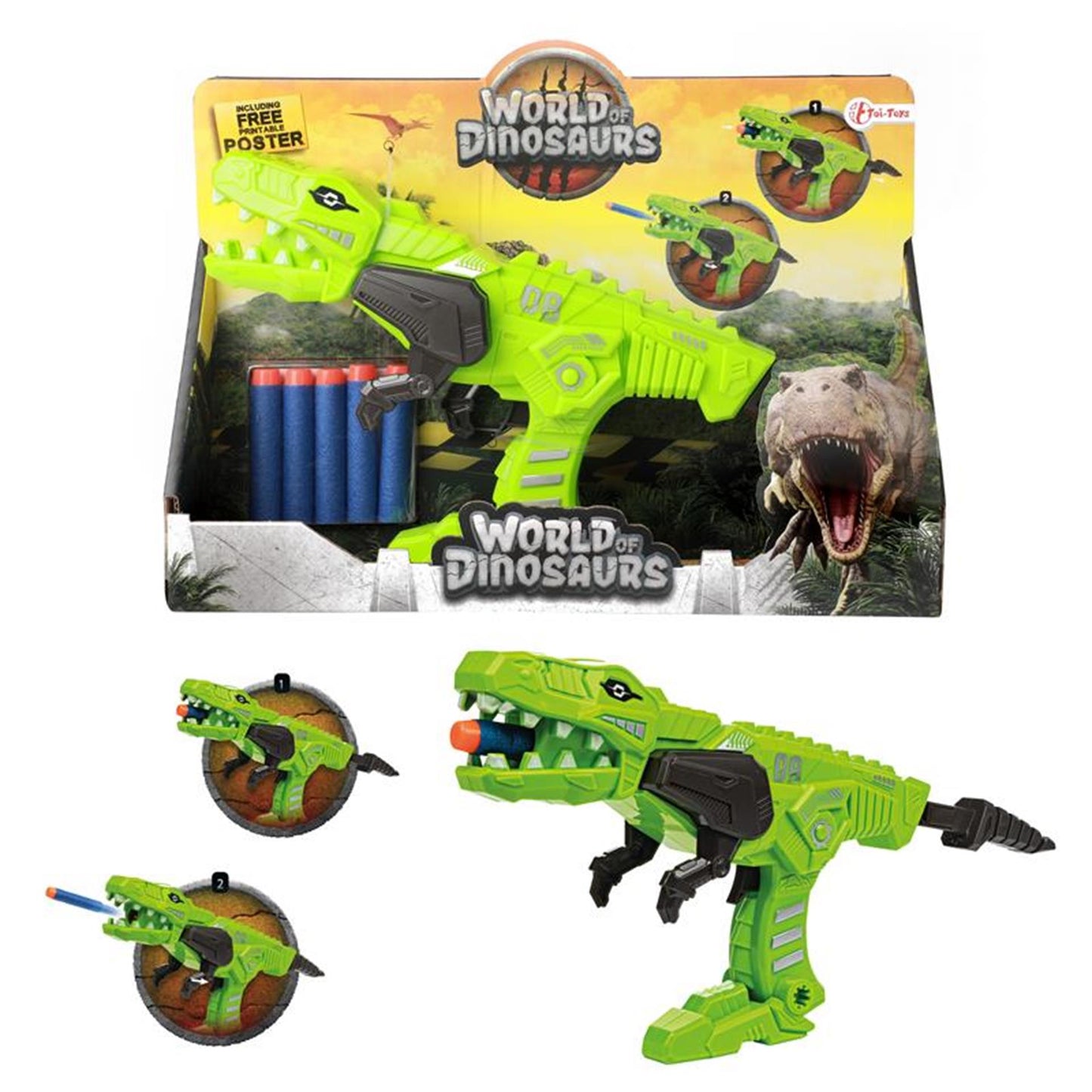 Toi-toys toi toys dinopistool met 5 foampijlen