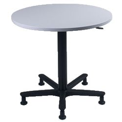 Scrivania Bach Hammerer grigio chiaro rotonda gambe nere regolabili in altezza 800x720-1140mm