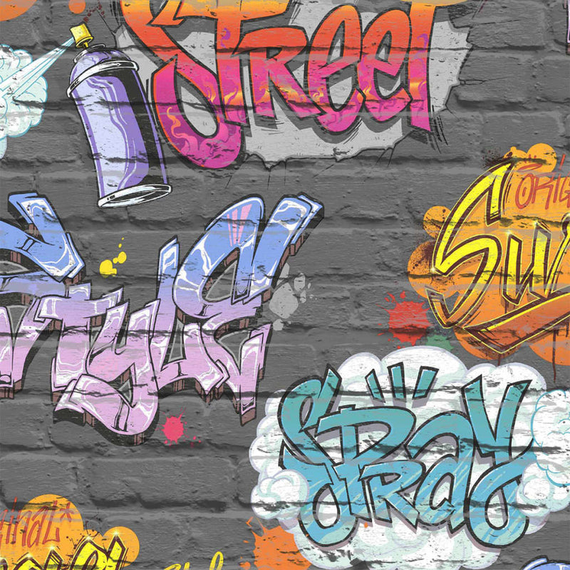 Rivestimenti murali olandesi da parati olandesi graffiti multicolori L179-01