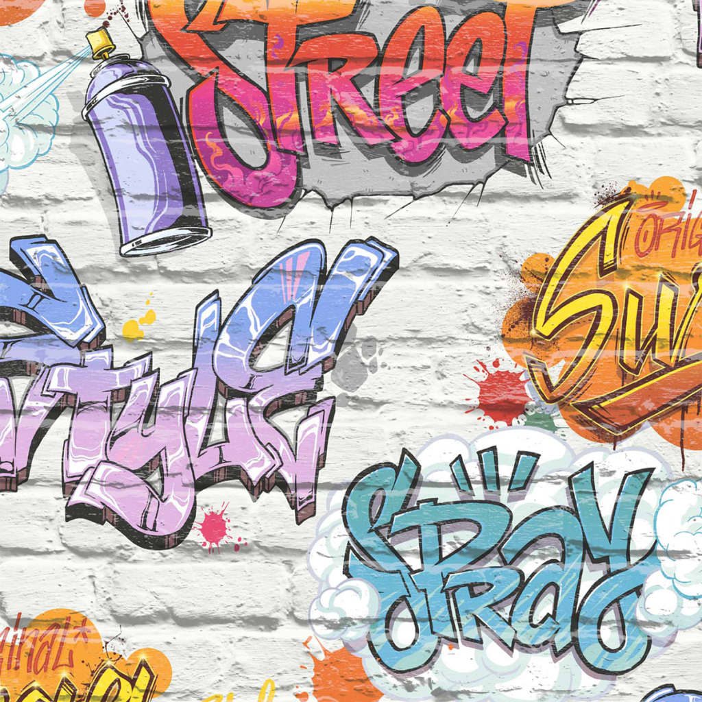 Rivestimenti murali olandesi da parati olandesi graffiti multicolore L179-05