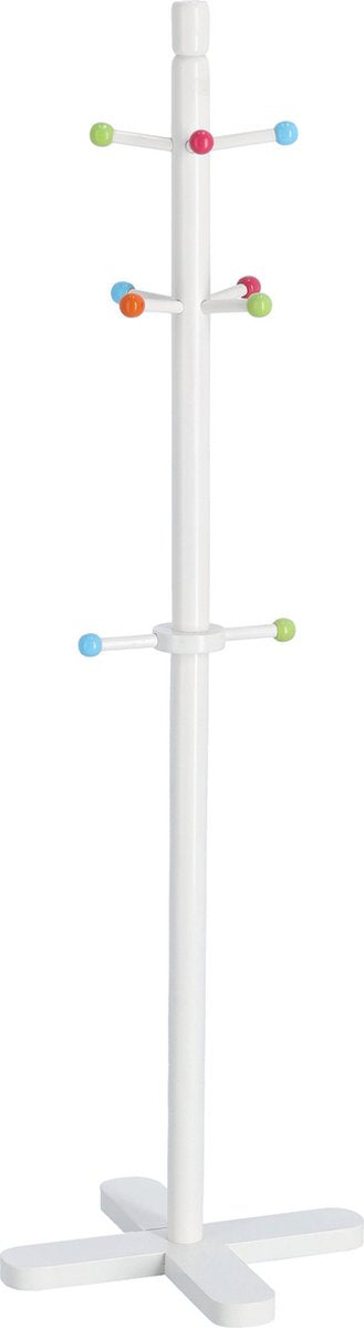 Perchero Zeller para guardería - 10 ganchos - madera - blanco - 38 x 124 cm