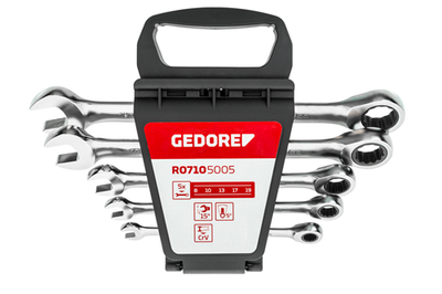 Gedore r07105005 | set di chiavi a cricchetto ad anello | sw 8 - 19 mm | 5 pezzi - 3300849