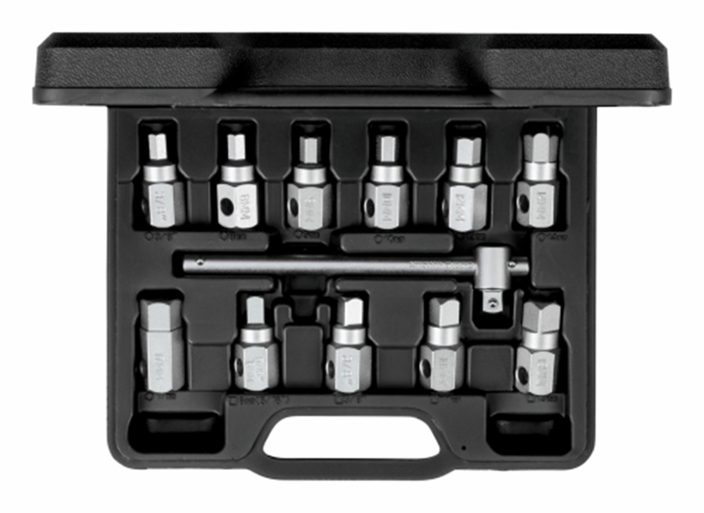 Gedore olieaftapsleutelset | q-greep 3 8” | 12-delig - 3301544