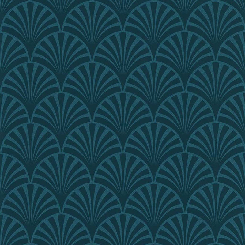 Wall North Noordwand Wallpaper Couleurs Matières 20's Pattern Artdeco Blue