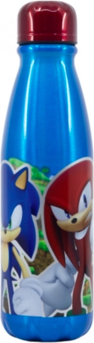 Stor sonic the hedgehog aluminium drinkbeker drinkfles - 600 ml