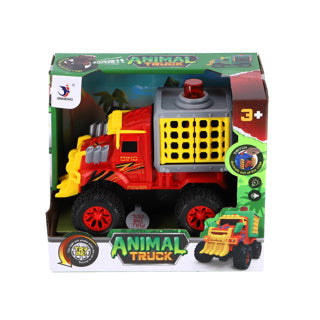 Camion con dino in gabbia con luce e suono 17 cm