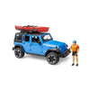 Bruder Jeep Wrangler Rubicon Unlimited con kayak e figuu