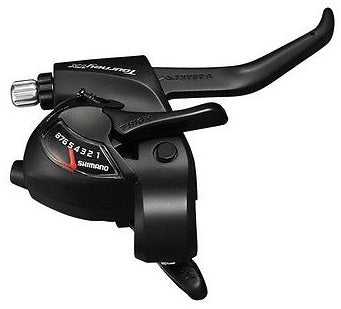 Verdeller de Shimano (derecha) con palanca de freno 8 velocidad Tourney ST-TX800 2 dedos negros