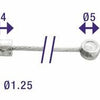 Elvedes Cable en marcha 2250 mm 1 × 19 acero inoxidable de alambre Ø1.25 mm con n-nipple Ø4 × 4 y T-nippel Ø5 × 3