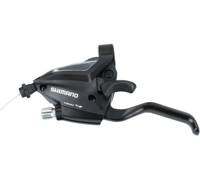 Verestelador de Shimano (izquierda) con palanca de freno 3 velocidades ST-EF500 2 dedos negros