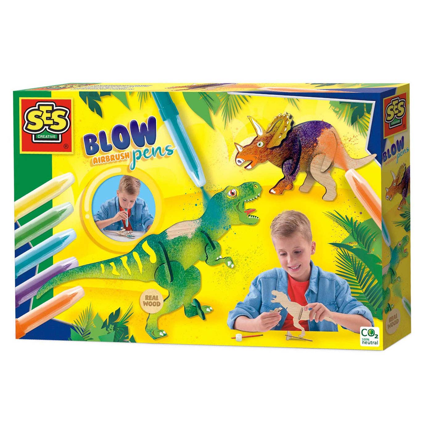 SES Blow Aerographrush Bladder Pennen Dinosaurs