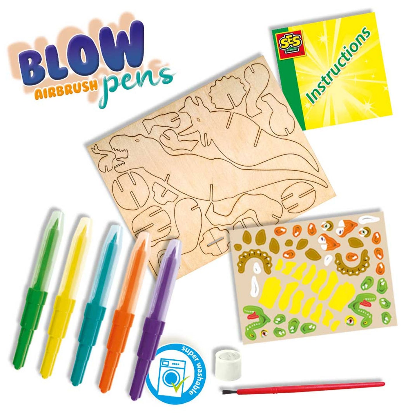 SES Blow Aerographrush Bladder Pennen Dinosaurs