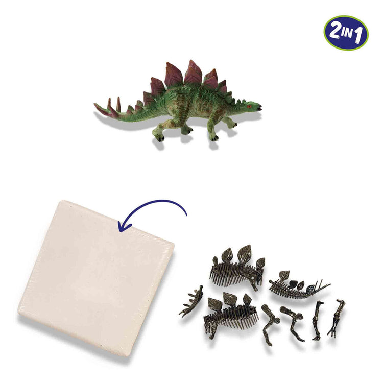 SES esplora e scheletro scavato 2in1stegosaurus