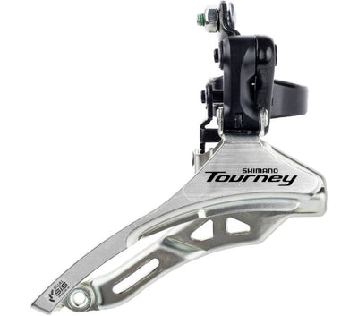 Shimano Voorkerailleur 3 x 6 7 Velocidad 3 x 6 7V Tourney FD-TY300 Down Swing Top Tull High Clamp 28.6 mm 42T (66-69 °)