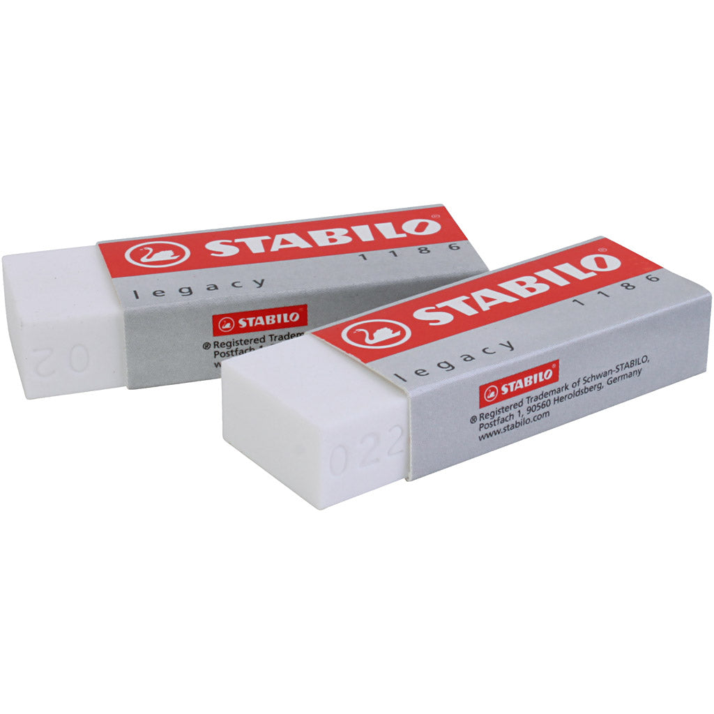 Stabilo eraser, h: 1 cm, l: 6.3 cm, w: 2.3 cm, white, 20 pieces 1 box