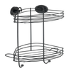 Wenko 1069607 - estante esquinero al vacío de 2 capas negro. | 1 pieza
