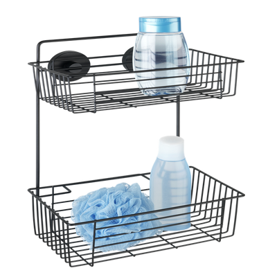 Wenko 1069608 - scaffale da parete vac.loc 2 strati bari nero. | 1 pz