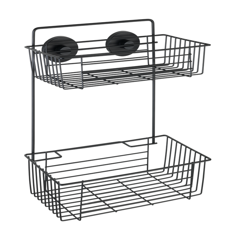Wenko 1069608 - scaffale da parete vac.loc 2 strati bari nero. | 1 pz