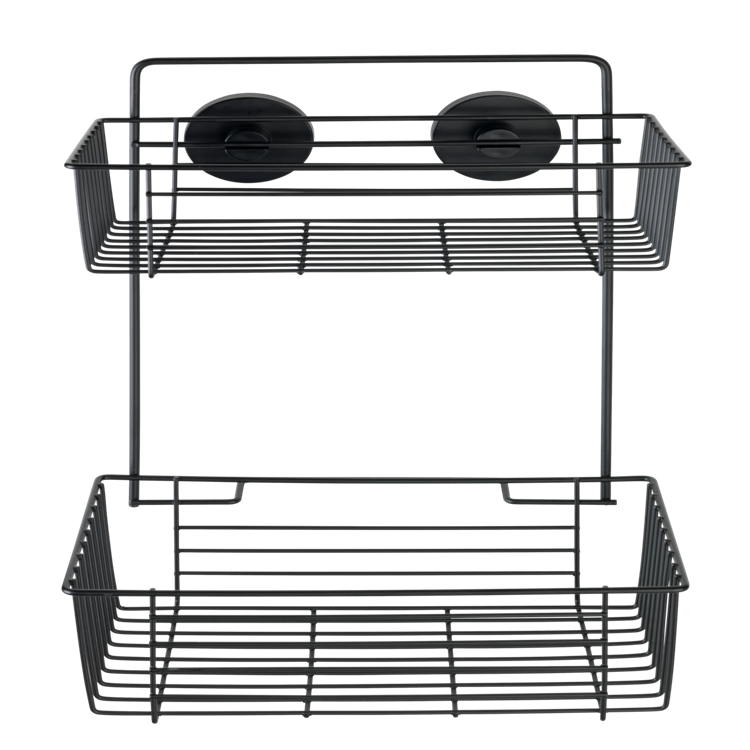 Wenko 1069608 - scaffale da parete vac.loc 2 strati bari nero. | 1 pz