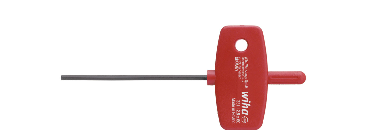 Wiha 331020060 Llave acodada con mango de llave hexagonal ennegrecida químicamente 2,0 mm - 00895