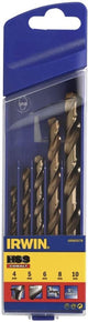 Set punte al cobalto Irwin hss 5 pezzi 4 5 6 8 10 mm 10502570