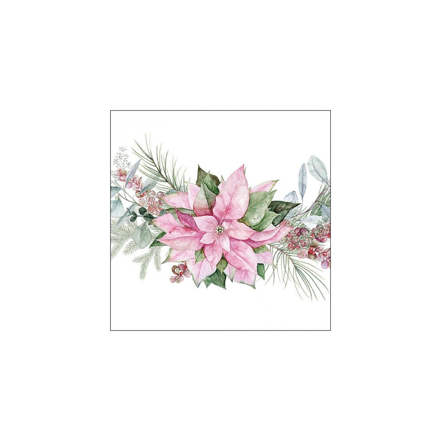 Servilletas Ambiente 33cm flor de pascua rosa